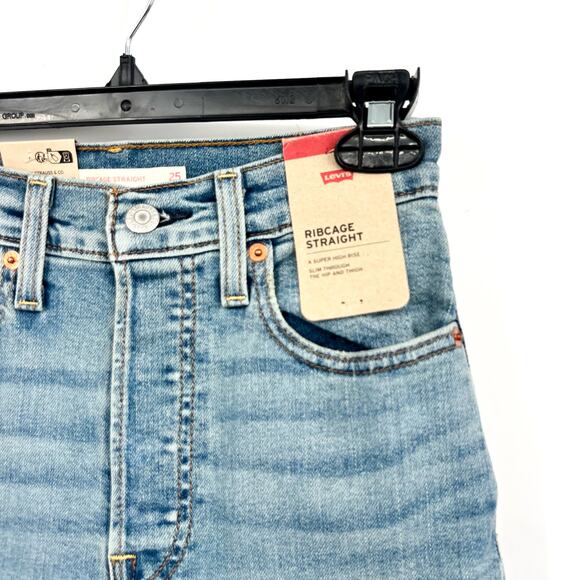Levi's Womens Ribcage Straight Jeans 25x32 0 Blue Ringing Bells 79078-0017 NWT - Picture 6 of 16